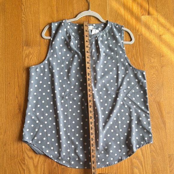 Navy Polka Dot Sleeveless Top - Picture 7 of 8